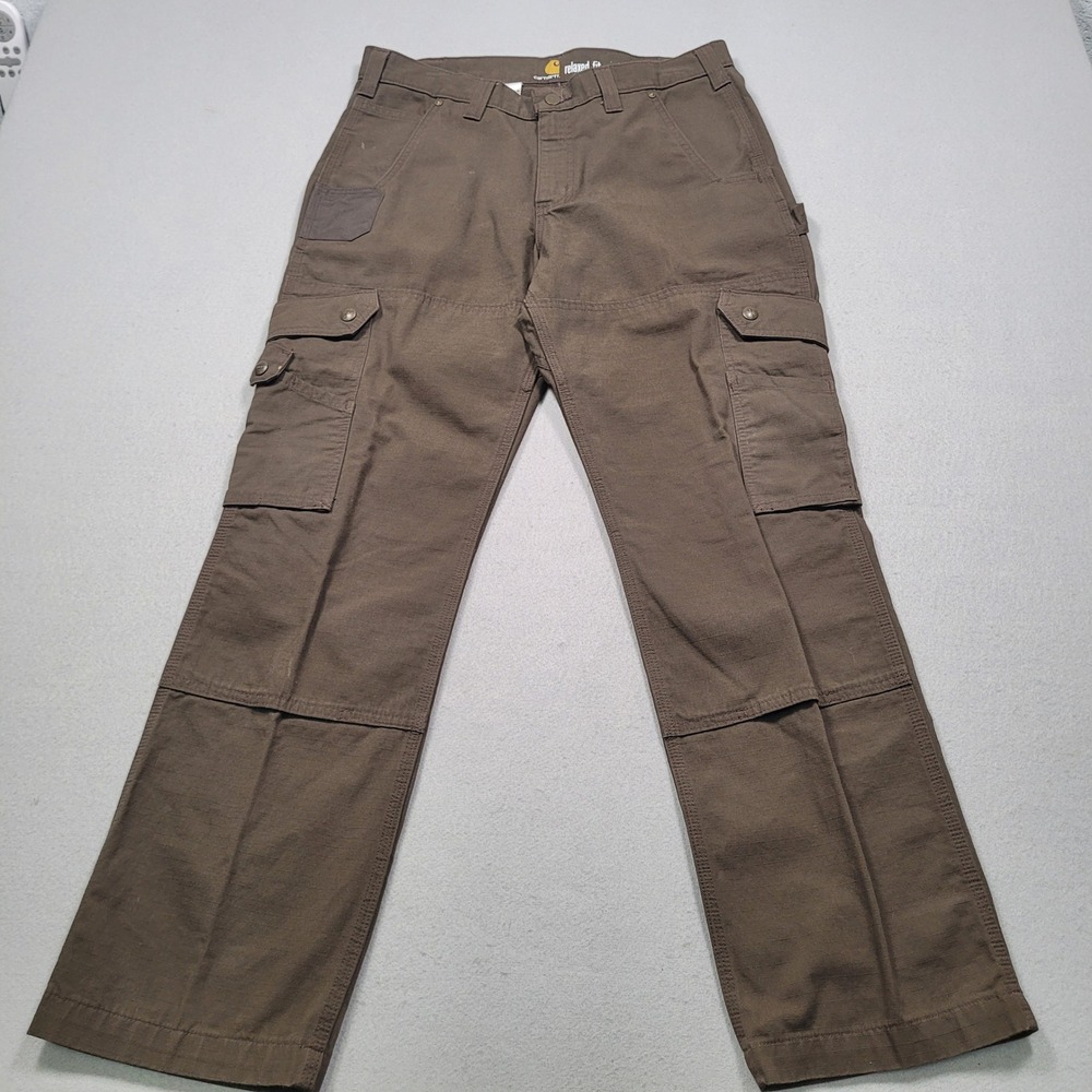 Carhartt Mens Relaxed Fit Ripstop Cargo Work Pants Brown 32x30 B342-DFE